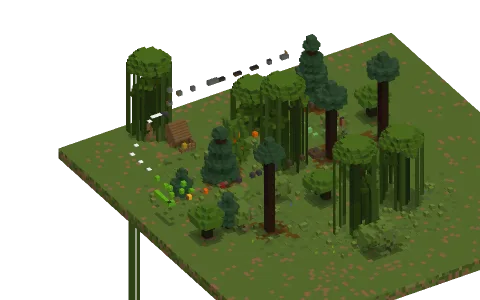 My First Little Parkour by Cocoandlili, a Minecraft parkour map of vines, spruce leaves and jungle leaves