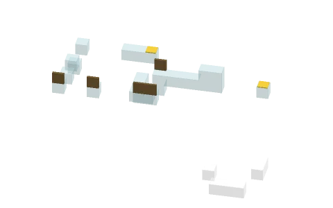 tiny parcore by CyanPenguin87654, a Minecraft parkour map of glass, white stained glass and oak trapdoors
