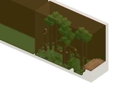Jungle Of Despair by Elon_Duck, a Minecraft parkour map of jungle logs and grass blocks