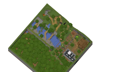 woodtop scramble by Hatbois_, a Minecraft parkour map of stone and dark oak leaves