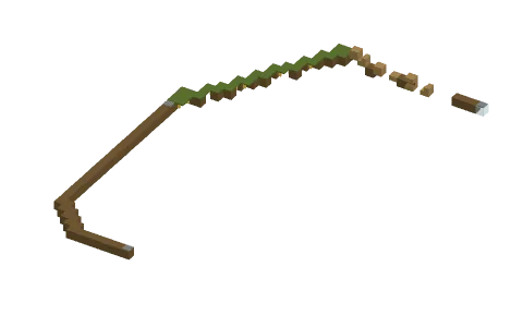 Easy Obby by Dark10Angel, a Minecraft parkour map of oak wood, moss carpet and torches