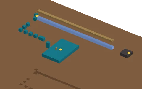 impossible by LiveGaming80, a Minecraft parkour map of cyan concrete, oak slabs and packed ice