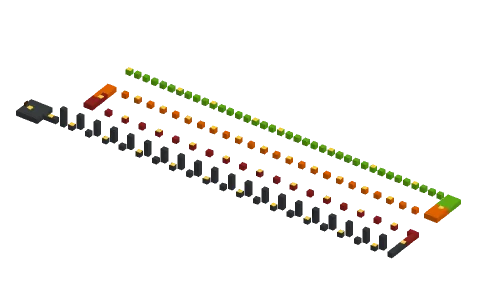 Long Parkour v2 by Kantaloupe, a Minecraft parkour map of gray concrete, lime concrete and orange concrete