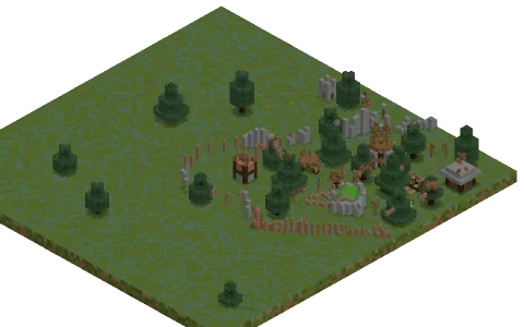 King Taiga Parkour by AforestGod, a Minecraft parkour map of spruce leaves and stone bricks