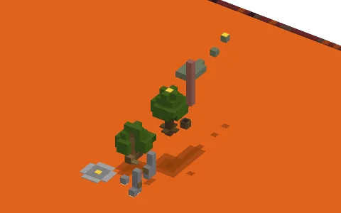 Random parkour 1.0 by LeoPie_3042, a Minecraft parkour map of oak leaves, cobblestone and oak trapdoors
