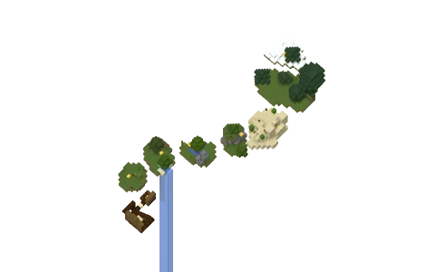 Biomes Parkour [BETA] by MushroomGlae, a Minecraft parkour map of grass blocks, dirt and spruce leaves