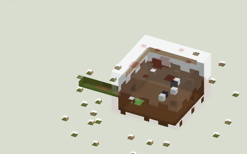 Cake by Yoti_Dog, a Minecraft parkour map of brown concrete and white concrete