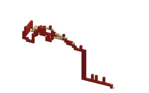 blood by MiniMarvin_2105, a Minecraft parkour map of red wool, birch slabs and red shulker boxes