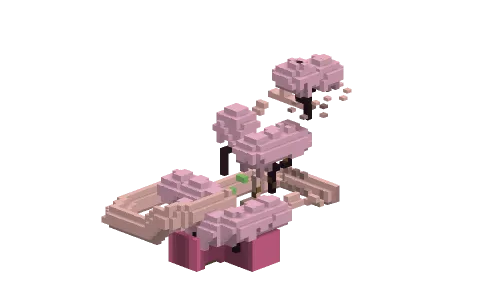 blossom parkour by MateuszK16, a Minecraft parkour map of cherry leaves, cherry planks and pink concrete