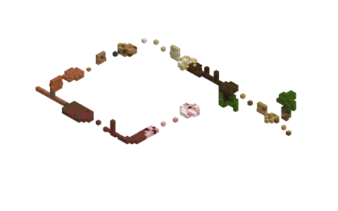 Wood parkour by forestpanda8, a Minecraft parkour map of mangrove wood, dark oak leaves and oak leaves