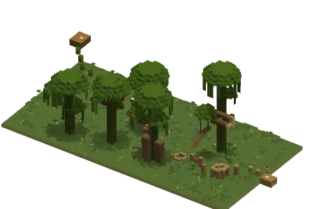 Small Jungle Parkour by _iAmFlex_, a Minecraft parkour map of grass blocks, jungle leaves and grass